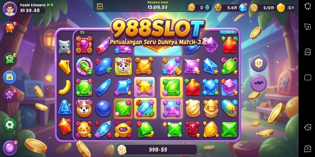 Gameplay seru 988SLOT dengan grafis Match-3 yang menawan.