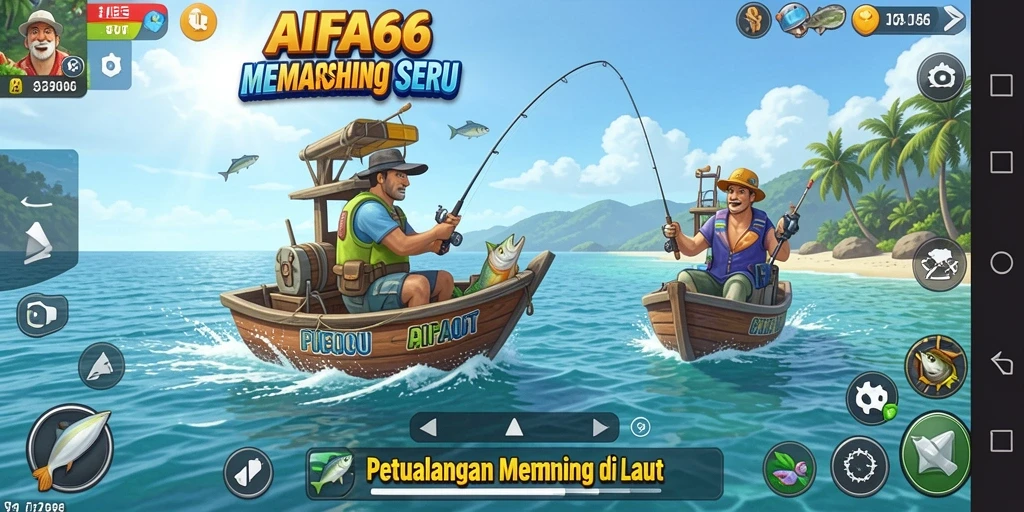 Gameplay AIFA66 yang seru dalam memancing ikan.