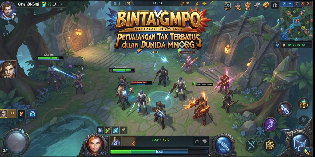 Tangkapan layar dari gameplay BINTANGMPO yang menunjukkan aksi pertempuran yang epik.