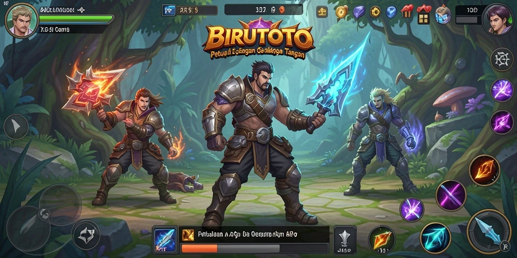 Screenshot utama BIRUTOTO menampilkan pertempuran ARPG yang mendebarkan.