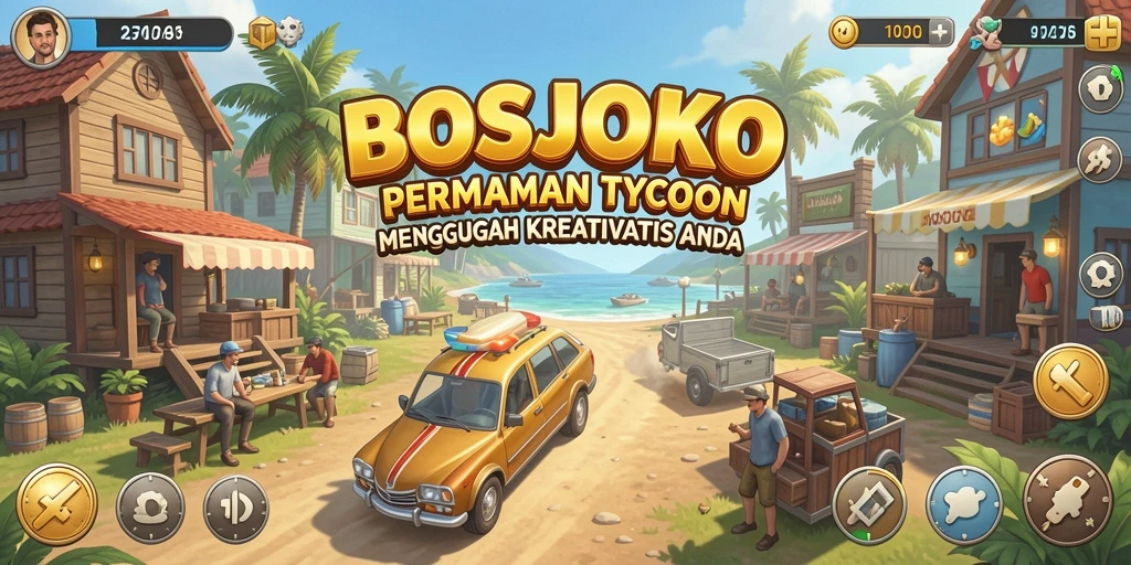 Tangkapan layar utama menunjukkan serunya gameplay Tycoon di BOSJOKO.
