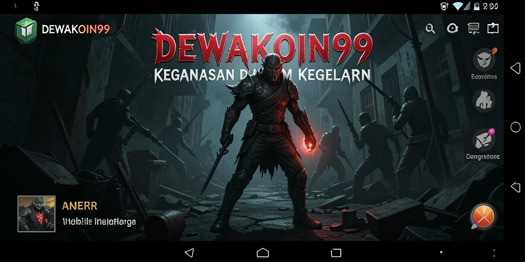 Gameplay menakutkan DEWAKOIN99 dalam suasana kegelapan.