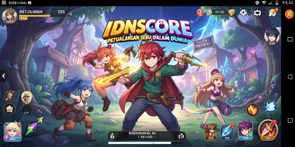 Screenshot IDNSCORE menampilkan aksi seru dalam gameplay Anime.