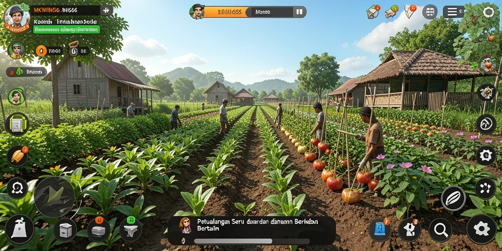 Tampilan menarik dari gameplay berkebun di MKWIN666.
