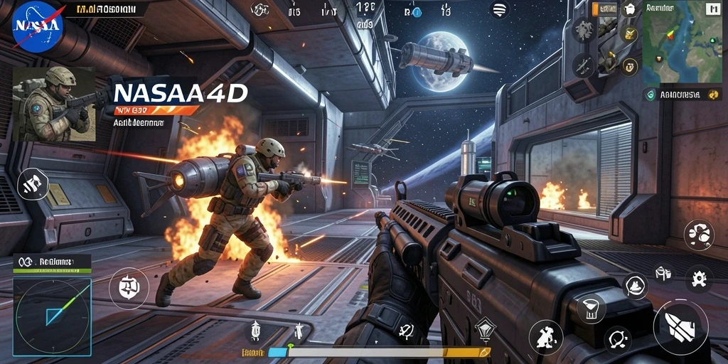 Screenshot utama dari gameplay intens di NASA4D yang menggambarkan aksi seru.