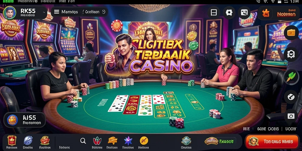 Screenshot RK55 menampilkan gameplay Live Casino yang seru dan interaktif.