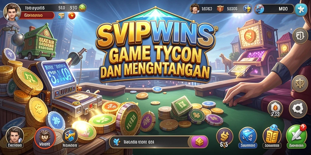 Tampilan gameplay menarik dari SVIPWINS yang menggambarkan manajemen bisnis.